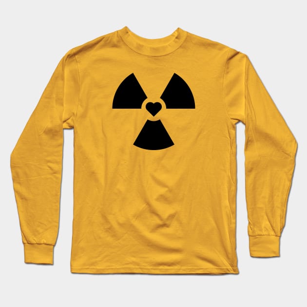 Radioactive Sign Radiation Symbol Nuclear Hazard Heart Long Sleeve T-Shirt by Decamega